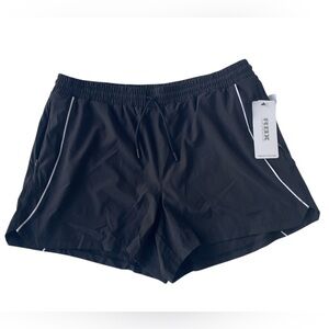 RBX Black Running Workout Shorts Zipper Pockets Lined Quick Dry Woman's XL NWT